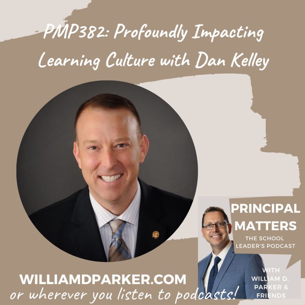 Image shows a man, Daniel Kelley. White text on a tan background reads, "PMP382: Profoundly Impacting Learning Culture with Dan Kelley"